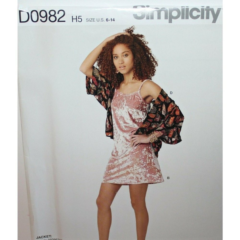Simplicity Sewing Pattern 0982 Slip Dress Kimono Misses Size‎ 6-14